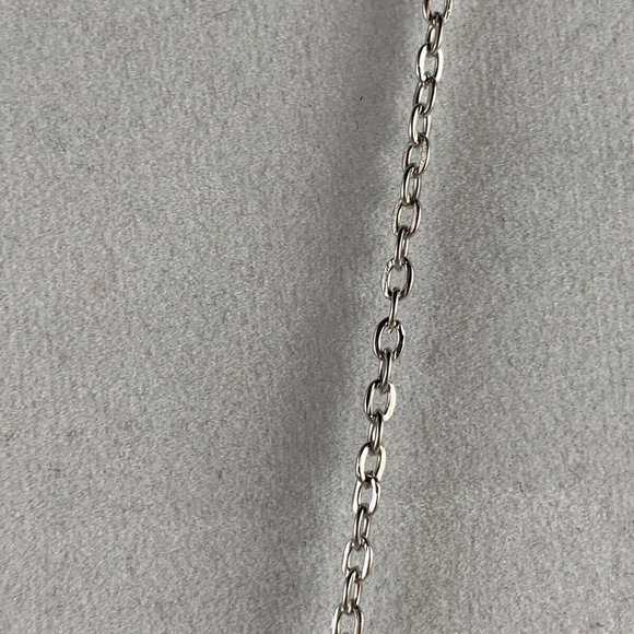 Silver Tone Cable Chain Necklace With Black Crystals (NA3) - Picture 3 of 3